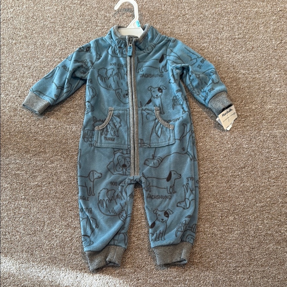 Carter's Blue and Gray Bodysuit with Long Sleeves